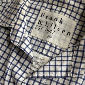 Frank & Eileen Navy and White Grid Shirt
